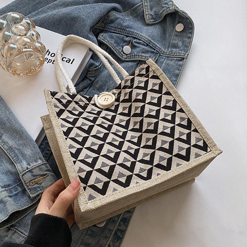 

Оригинальная японская льняная сумка для ланча, сумка для бенто, новая универсальная студенческая портативная холщовая косметичка