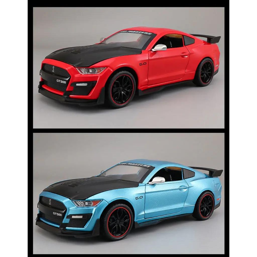 1/24 Mustang GT Viper Shelby GT500 Alloy Sports Car Model Diecasts Metal Racing Car Vehicles Model Sound and Light Kids Toy Gift