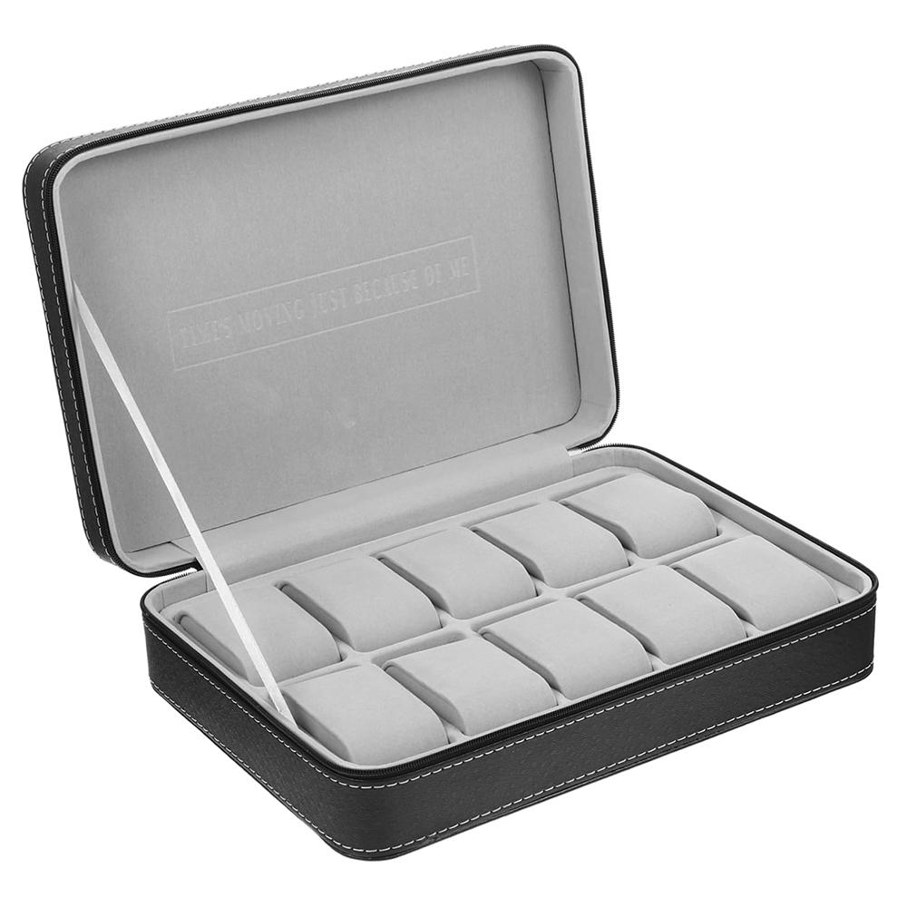 

10/12 Slots Watch Suitcase Organizer Portable Zipper Watch Case Bracelets Men s and Women s Multifunctional Display Box