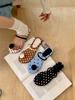 Polka Dot Toe Slippers Women Wear Summer Flat-Bottomed Beach Slippers Holiday Style Sandals Women
