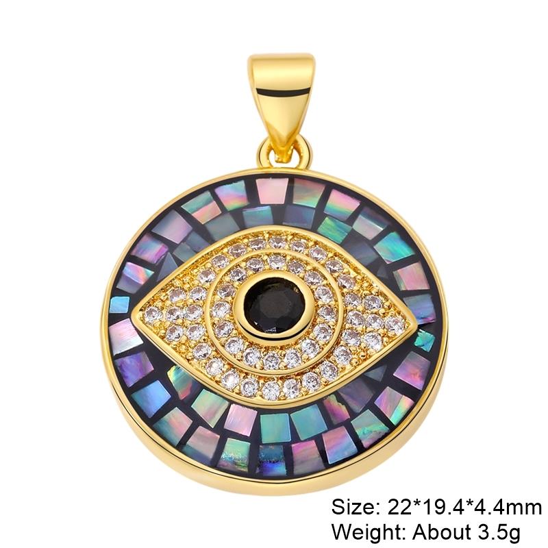 

Juya Handmade Real Gold Plated Opal Shell Round Turkish Greek Evil Eye Charms For DIY Luxury Talisman Pendant Jewelry Making золотой
