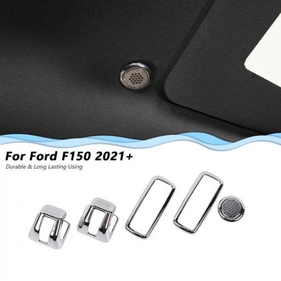 Roof Hook & Reading Light Cover Trim For Ford F150 - Chrome Accessories