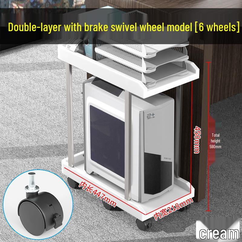 Double-Layer Desktop Computer Stand with Cooling and Storage