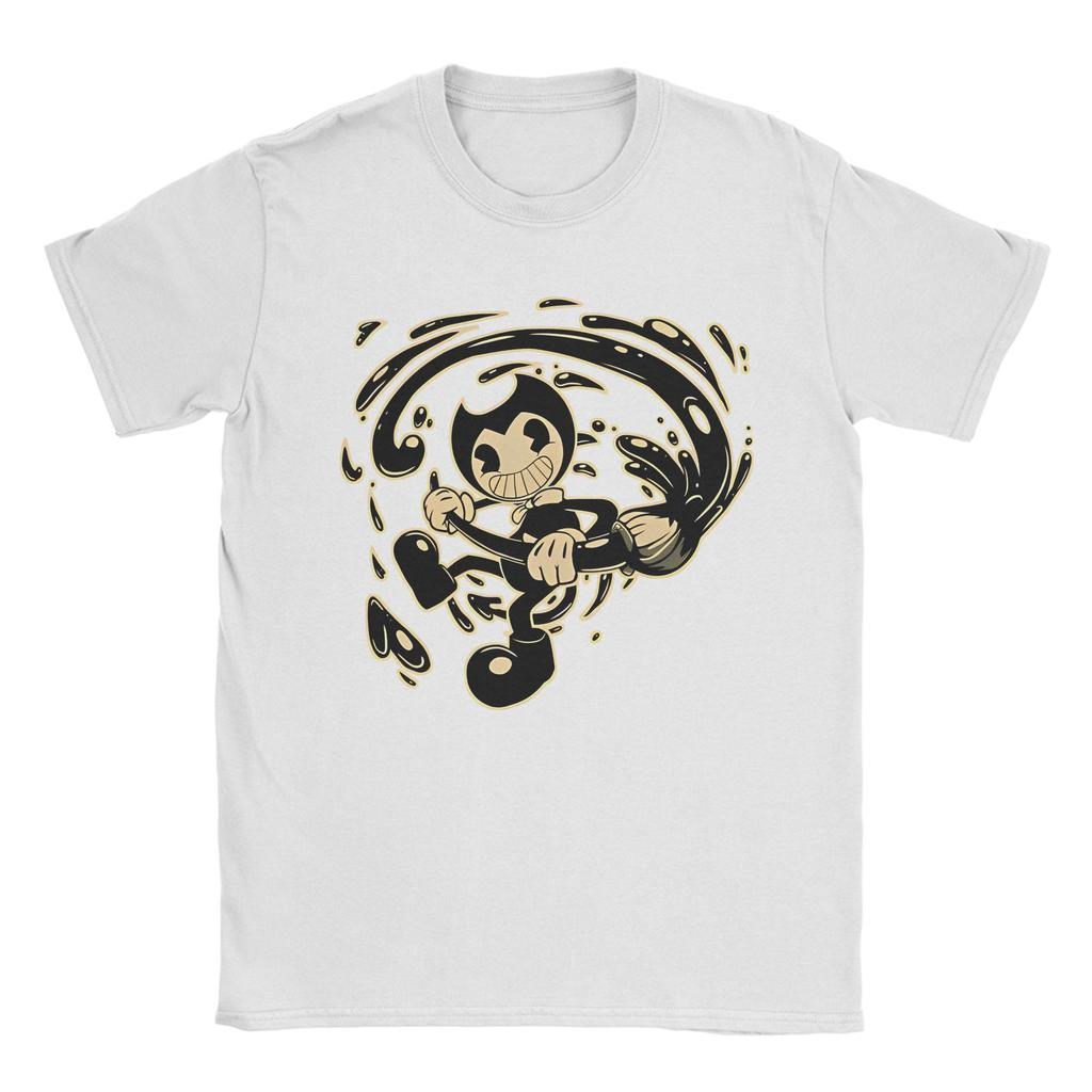 Retro Ink Bendy Tshirts Unisexs Round Neck Short Sleeve Clothes Game 100Cotton Summer Tops Shirts