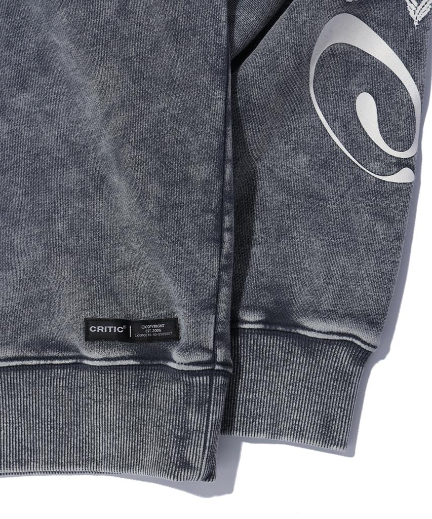 CRITIC Wormhole Snow Dyeing Sweatshirts Charcoal