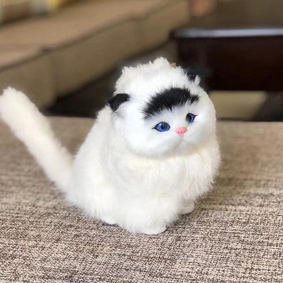 Simulated Cats, Fat Cat Fur Handicrafts, Meowing Cat Ornaments, Children's Plush Toys, Animal Models
