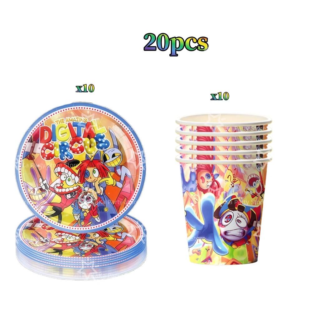 Digitaled Circus Birthday Party Decoration Amazing Tableware Tablecloth Plate Cup Napkin Gift Bags Circus Party Favors Supplies