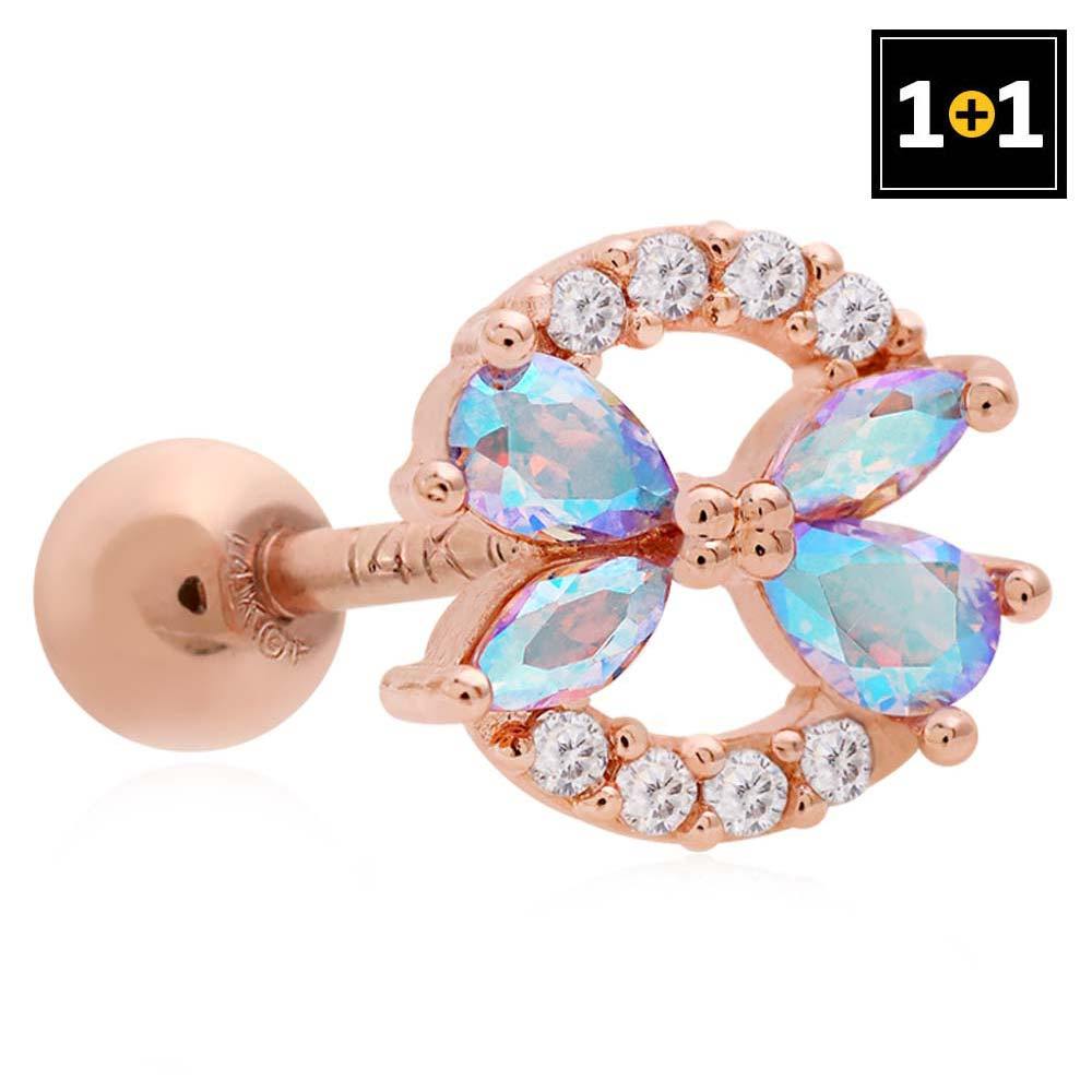 [1+1] 14K Gold-Filled Pin Circle Fly Piercing (Single Side Sold)