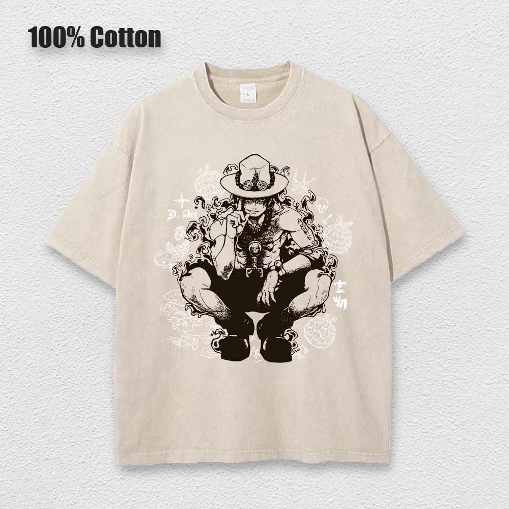 2025 Washed Printed Vintage T-Shirts Street Hip Hop Retro Punk T Shirt Women Harajuku Casual Cotton Short Sleeve Acid Wash Top