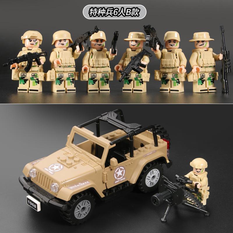 Building Block Military Minifigures Police Special Forces Minifigures Assemble Toys Year-Old Boy Birthday Model