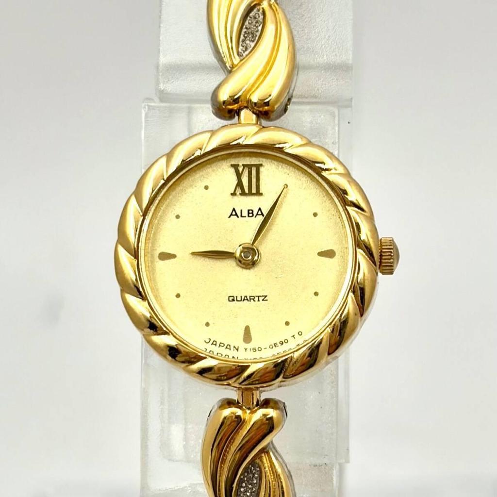 Used [New Battery] SEIKO ALBA Ladies Watch Gold Y150-0880 065300