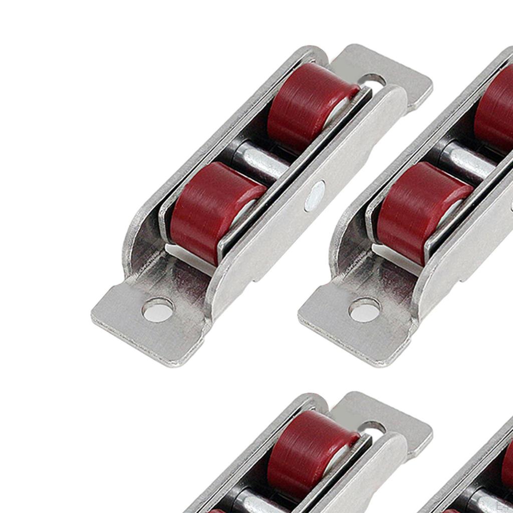 4 Pcs Push Pull Window Pulley Stainless Steel Hardware Rollers Nylon for Bedroom