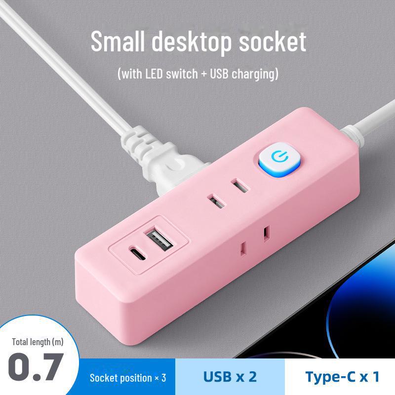 Dual Plug Socket with USB Ports - Two-Pin Extension Board