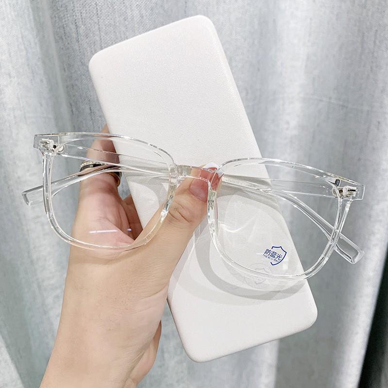 Stylish Retro Eyeglass Frames for Nearsightedness, Unisex Plain Glasses with Anti-Blue Light Protection