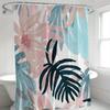 1pc Tropical Floral Pattern Shower Curtain, Polyester Fabric, Machine Washable, with Hooks, Suitable for Bathroom Décor.