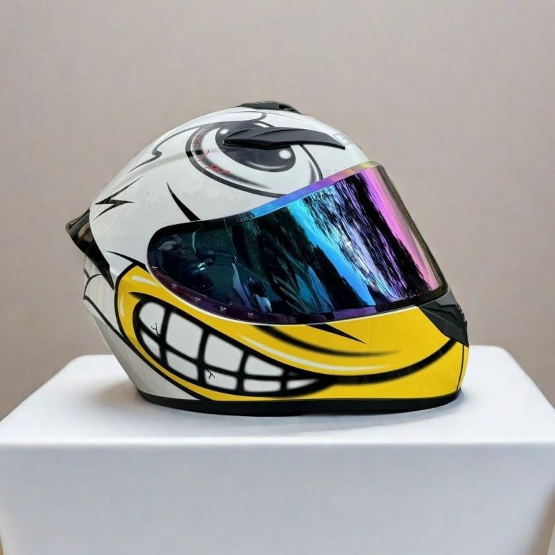 New Locomotive Motorcycle Men's and Women's 3c Full Helmet Motorcycle Personalized Handsome Safety Helmet Winter Windshield Helmet