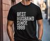 Best Husband Since 1999 Customizable Wedding Anniversary Shirt, Funny Couple Gift, Marriage Humor Shirt, Unique Couple Gift