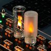 USB LED Flame Type Night Light Frosted Clear Glass Flickering Candle Decorative Touch Control Mood Lighting for Car Home Bedroom Lamp