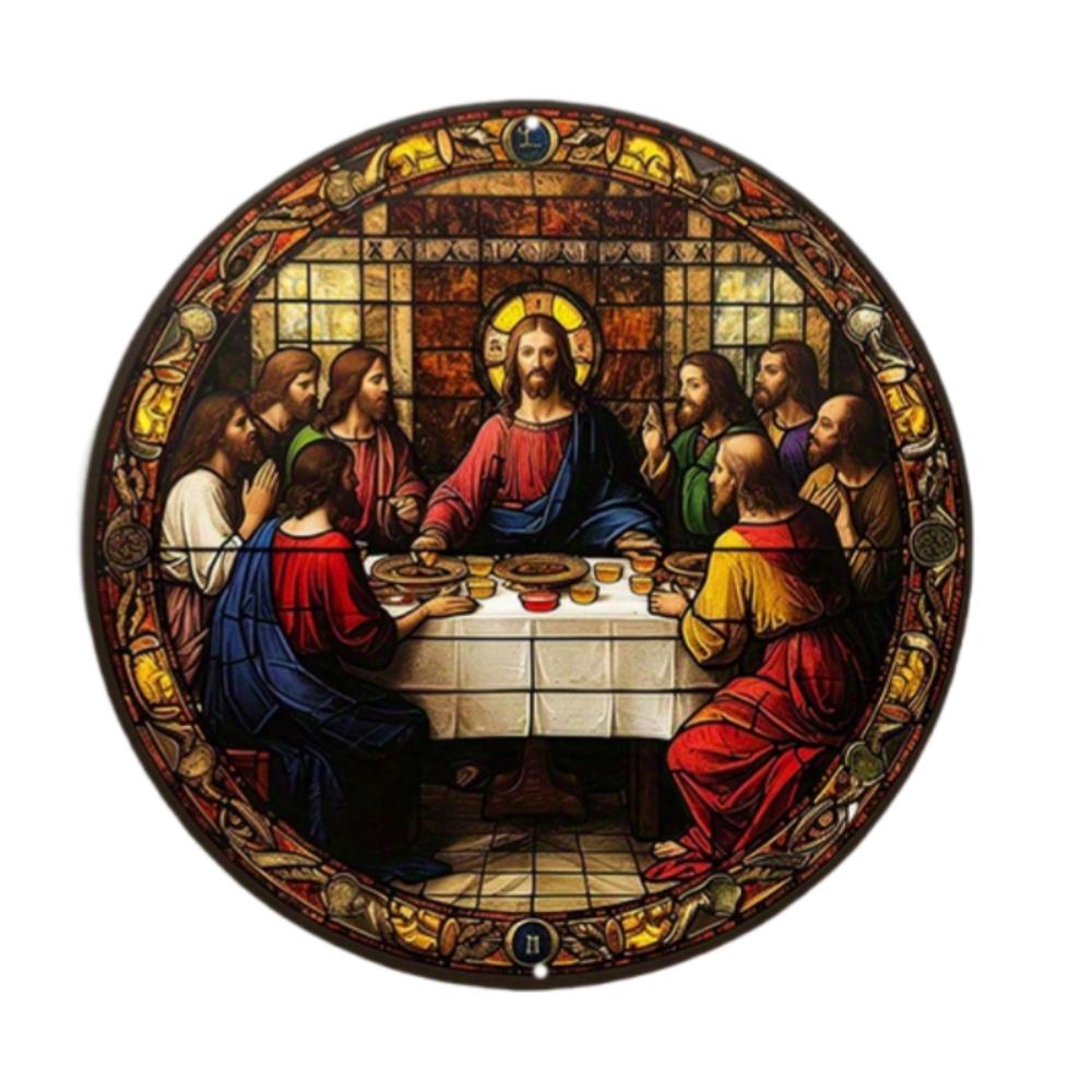 Art Deco Acrylic Religious Jesus Sun Catcher,Wall Hanging Decorative Sign for Home & Garden, Multipurpose Religious Theme Plaque