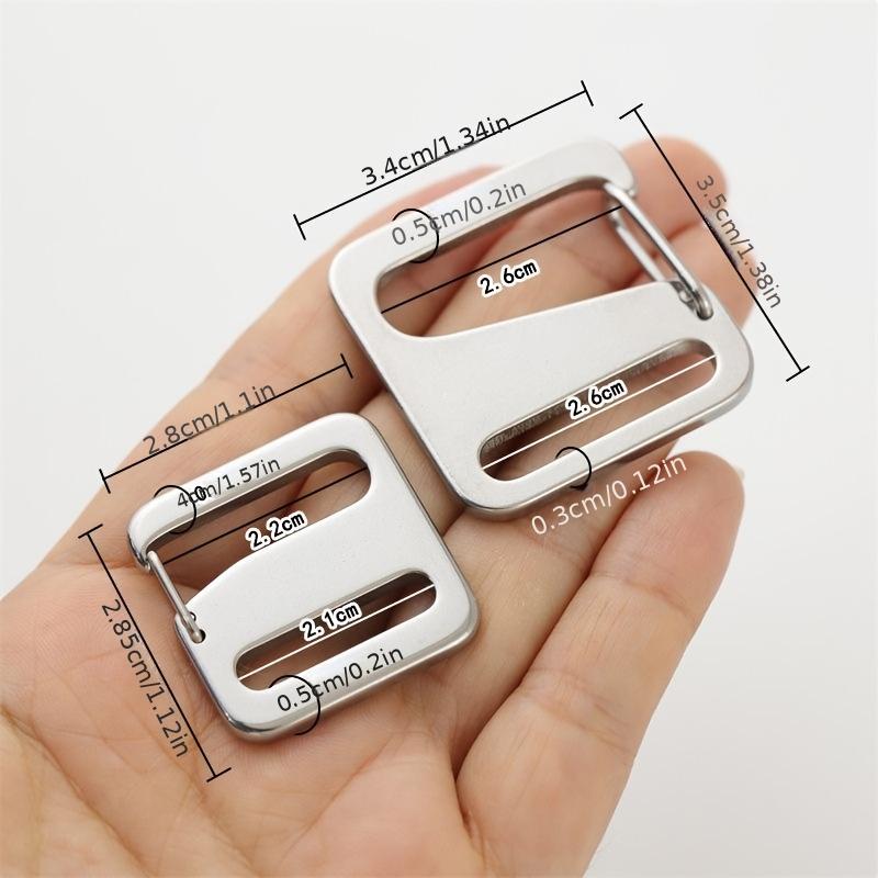 Metal Buckle for Bags Stainless Steel G-Shaped Spring Clips, Webbing Anti-Slip Adjustable Buckles, Quick-Release Hooks for Bags