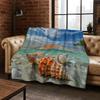 Dream Starfish Shell Tropical Beach Art Flannel Throw Blanket Soft Cozy for Home Bedroom Bed Sofa Cover Gift