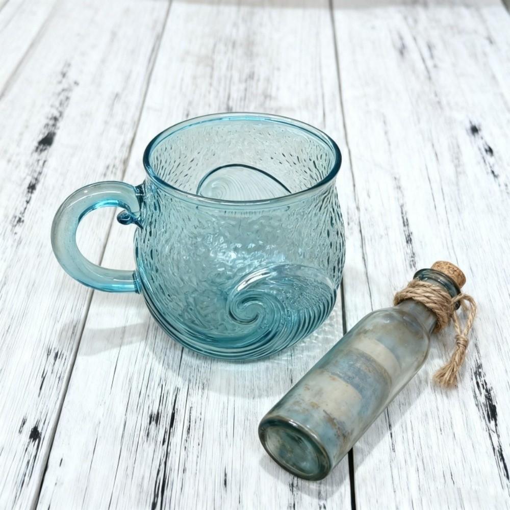 Gradient Color Ocean Theme Mug Waved Texture Wave Mug Portable Sunset Mug  Kitchen