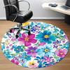 1PC Floral Pattern Office Round Area Rug, Mat Suitable For Office, Under Office Chairs Bedroom Living Room Home Decor, Room Deco
