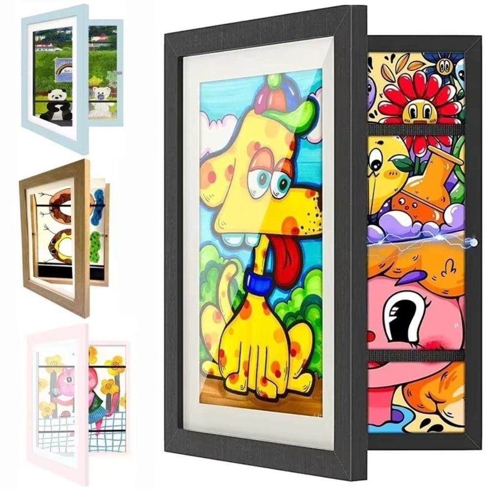 Magnetic Design Art Display Frame Front Opening And Changeable Magnetic Photo Frame  Kids Pictures