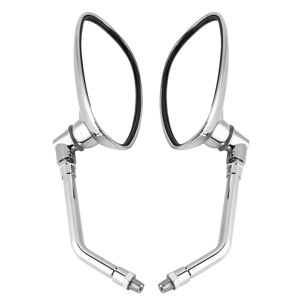 2Pcs Motorcycle Motorbike Modified Rearview Mirror Chrome Rear View Side Mirrors