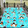 Crystal Velvet Rug with Pingu Design, Soft Non-Slip Floor Mat for Living Room Bedroom Decor