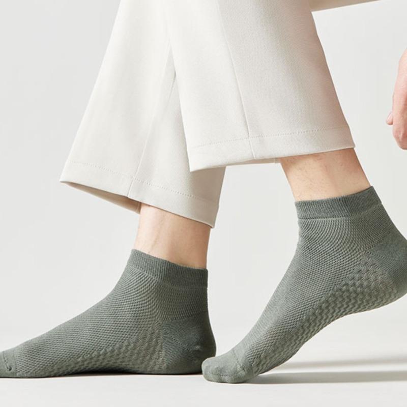 Men's Summer Thin Casual Business Massage Base Mesh Breathable Short Socks