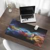 Modern Desk Mat for Remote Work Colorful Smoke Waves 90x45 Cm