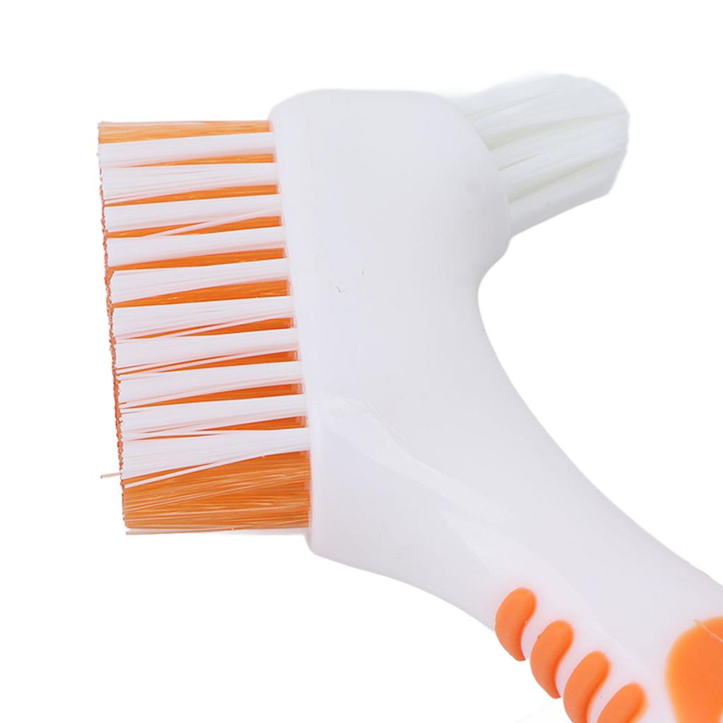 Denture Toothbrush Dual Head Safe Denture Cleaning Tools for Partial Dentures Half Dentures Complete Dentures Orange