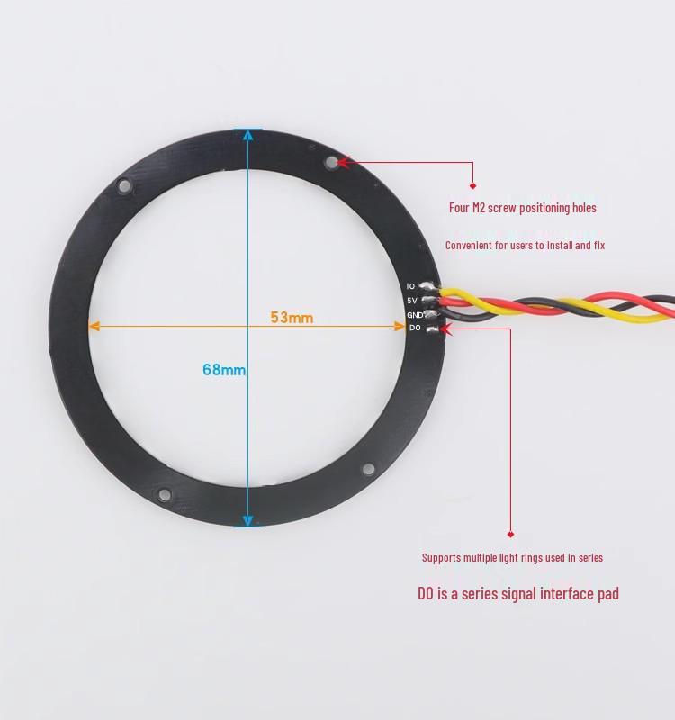 Arduino-Compatible 8x8 RGB LED Panel Ring with WS2812B Magic Color Dot Matrix, 5V Drive