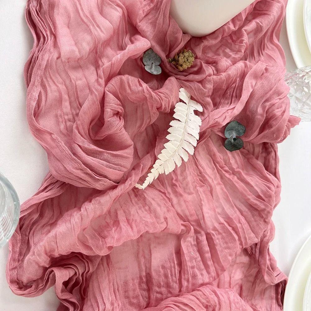 90x180/300cm Table Runners Vintage Cheesecloth Table Setting Table Decor Gauze Tablecloth  Birthday