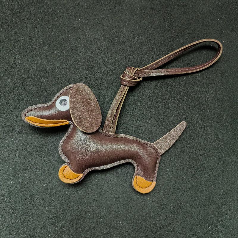 Breloc Piele Teckel Pui & Șnur Telefon