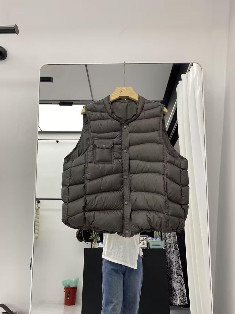 Beyaz ördek tüyü yeni şişme yelek kadın kısa dik yaka moda yüksek kalite beyaz ördek tüyü kış sıcak palto trend