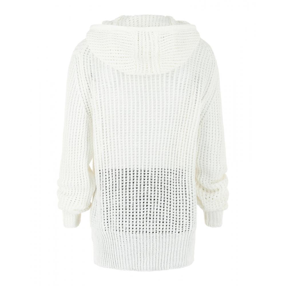 Salvatore Ferragamo Crochet Drop Sleeve Hoodie White