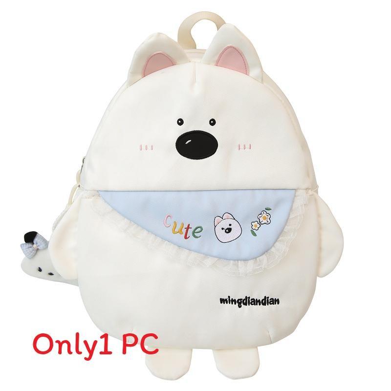 Cute Cartoon Puppy Kids Backpack With Nylon Material And Antiload For Elementary School Girls