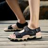 Sandals men's beach shoes leather summer bag head casual shoes non-slip thick-soled cool leather shoes breathable sports outdoor shoes