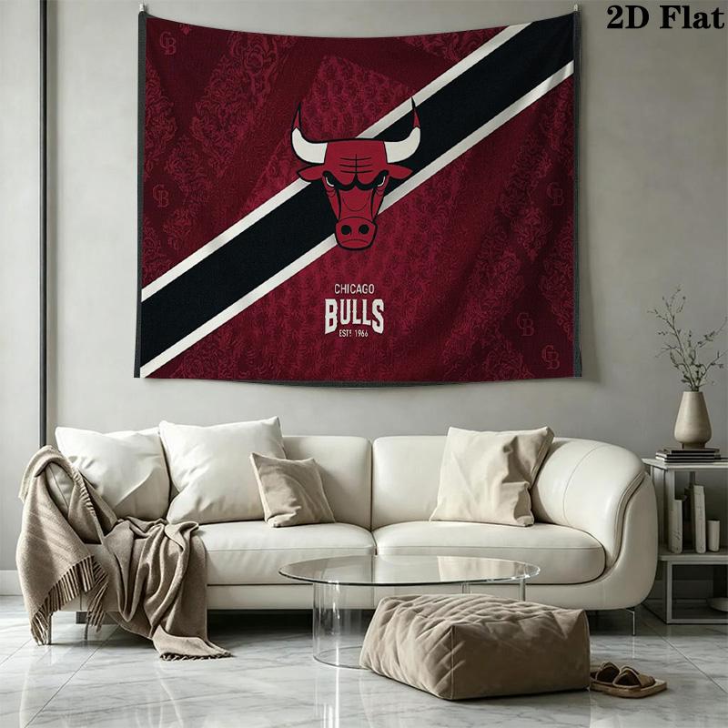 Chicago Bulls Wall Tapestry Aesthetic Wall Hanging Printed Fabric Blanket Decorative Tapestries for Bedroom Living Room Home Decor