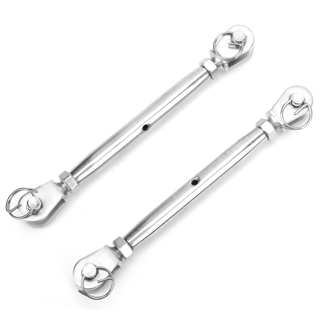 2pcs Jaw and Jaw Turnbuckle Stainless Steel Turnbuckle Rigging Screw Jaw for Wire Rope Cable