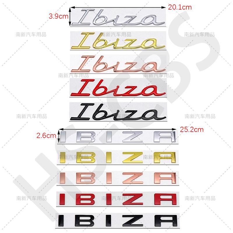 3D Metal Ibiza Emblem Car Rear Trunk Stickers Auto Body Decal Badge For Ibiza Letter Logo Decal Stickers Car Styling Accessories