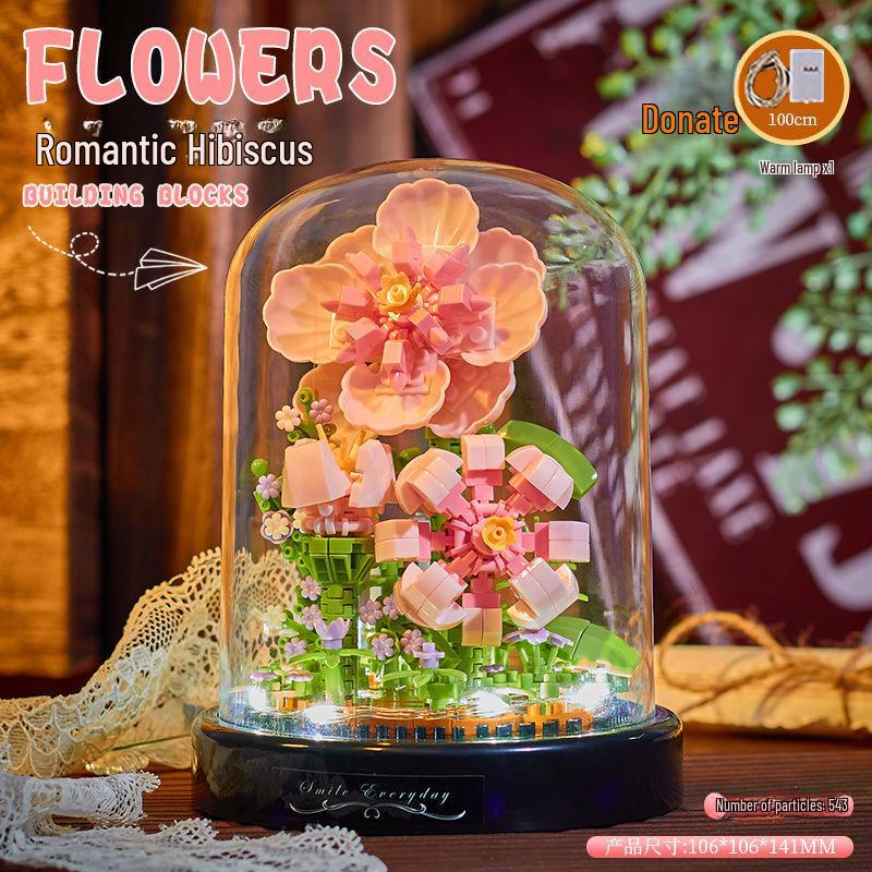 Belledi Eternal Flower Building Blocks: Handmade Educational Toy Bouquet for Valentine's Day Gift