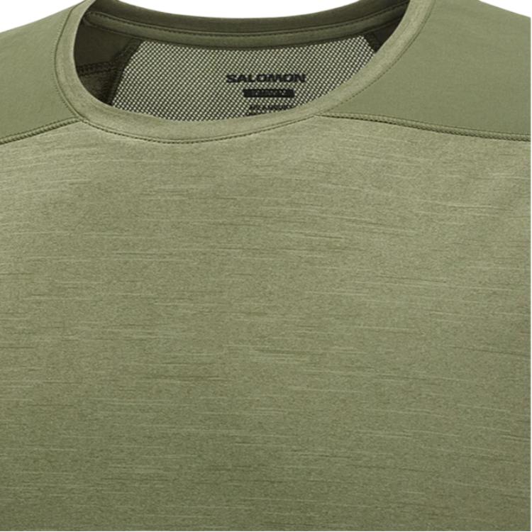 Salomon Breathable Slim Fit Quick Dry Soft Short Sleeve T-Shirt Men Tops Grape-Leaf C24755