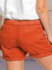 2025 Women's Casual Solid Color Straight-Leg Lace-Up Shorts