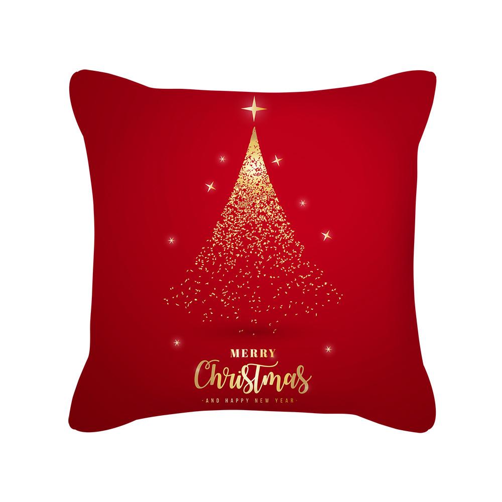 Red Christmas Pillow Cover New Festive Festive Peach Skin Pillow Home Sofa Cushion Cover