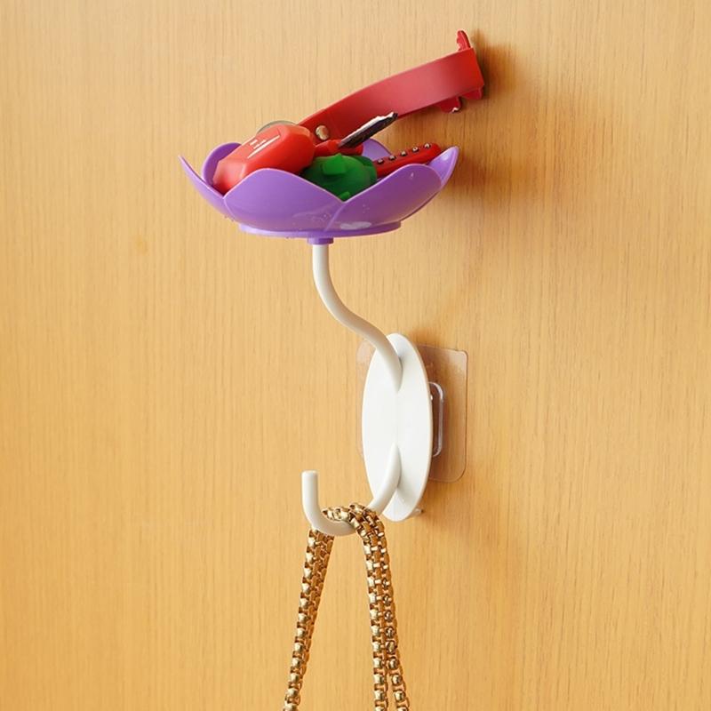 Doppelschichtige Lotusförmige Wandmontierte Seifenschale mit Starkem Kleber Selbstentwässerndes Design Kein Bohren Erforderlich für Badezimmer Dusche Küche