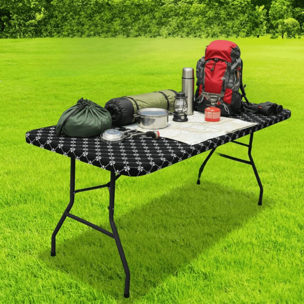 Elastic Edge Elastic Fitted Tablecloth Scratch Resistant Table Linen Table Cover  Camping