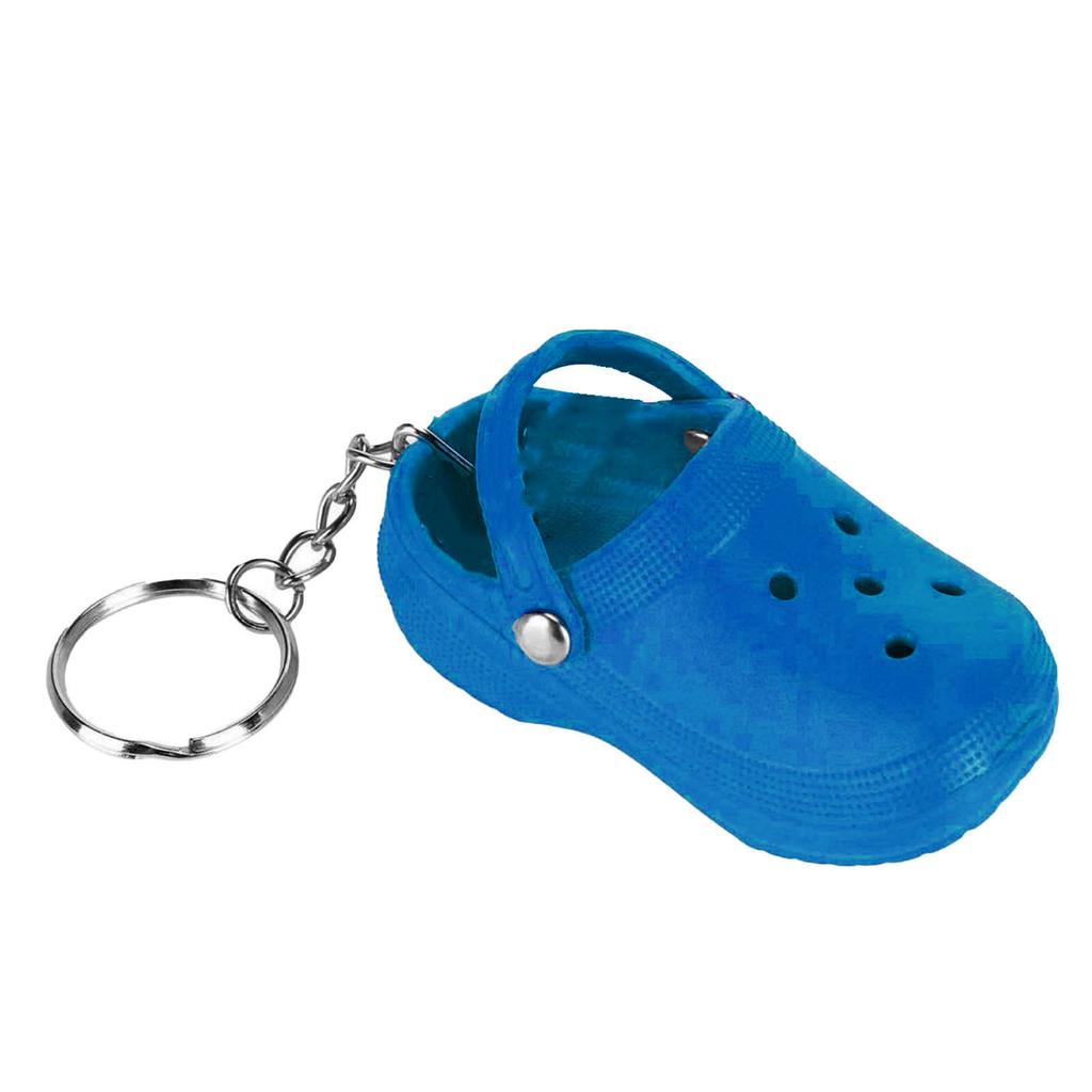 Keychain Mini Cute Silicone Portable Slipper Keychain for Schoolbag Handbag Gift Lake Blue